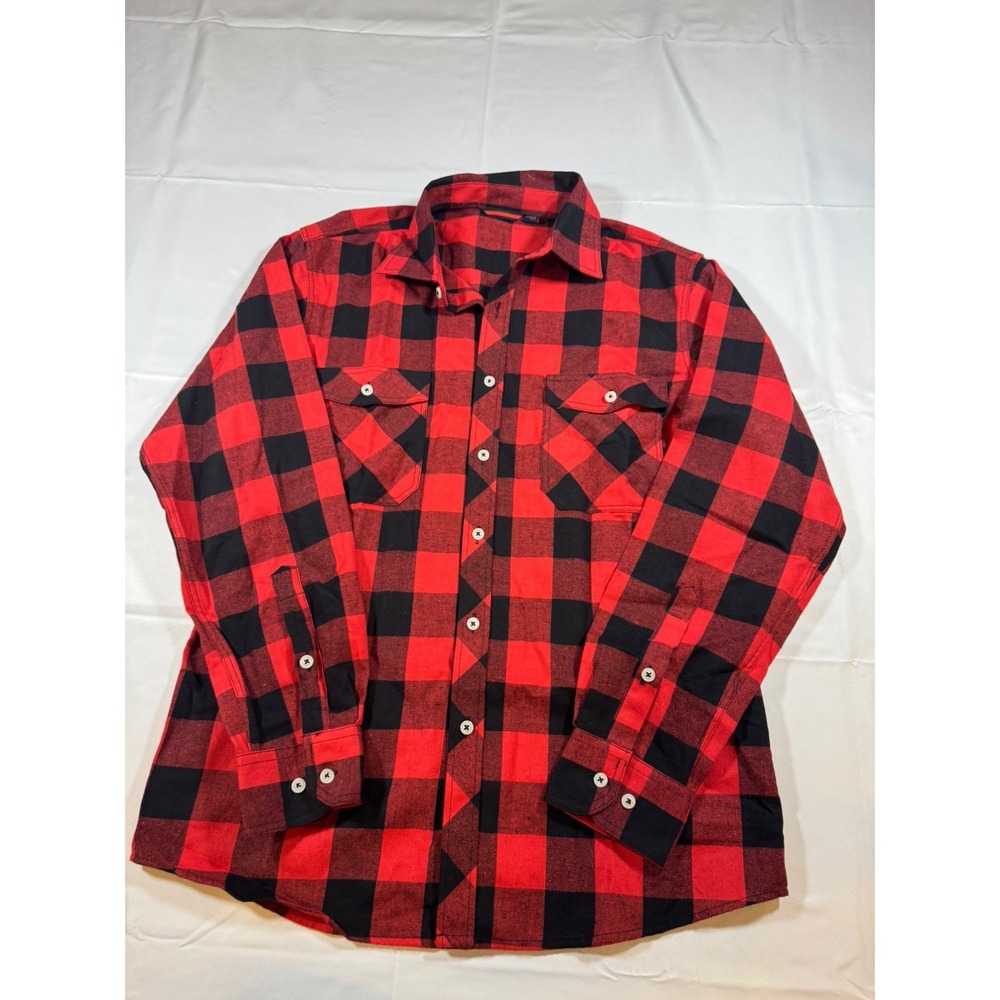 Design In Italy Shirt Mens M Red Black Flannel Medium